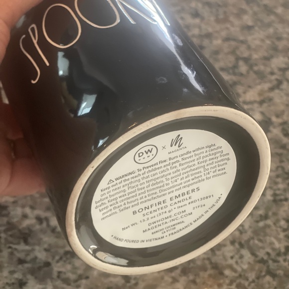 😌HP😚 Rae Dunn Halloween SPOOKY or BOO scented black ceramic lidded jar candle - Picture 4 of 6